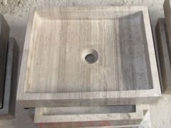 Lavabo carré en marbre gris