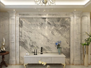 Plaque de douche en marbre blanc et gris orlando