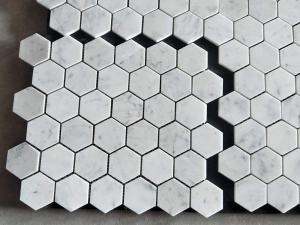 Bianco Carrara Poli Hexagone Marbre Mosaïque