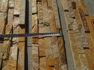 Carreaux de mur d'ardoise en bois doré naturel d'Oyster Split