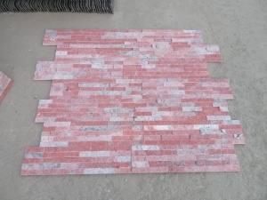 Vaneer de mur empilé par pierre de culture de quartzite rose