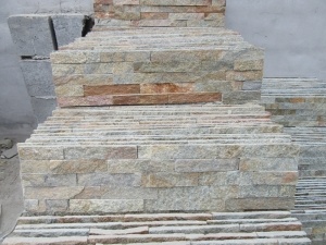 Placage de cheminée naturel en pierre de culture rouillée