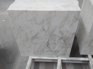 Carreaux de panneau de mur intérieur en marbre blanc Volakas poli
