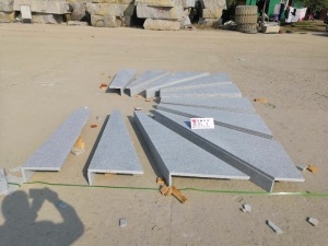 Marches d'escalier en granit gris clair Wuhan G603