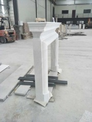 manteau de cheminée d'intérieur sculpté en marbre blanc