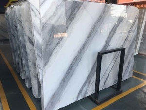 marbre blanc de guangxi avec dalle de veines grises